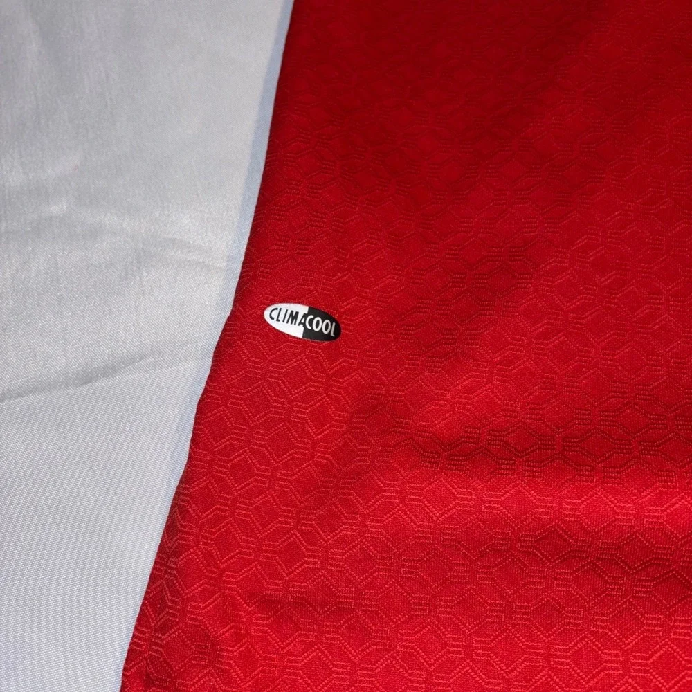 Adidas ClimaCool Golf Polo Shirt Mens Large‎ Red Textured World Tour Golf Links